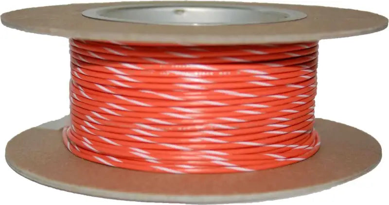 #18 Gauge Orange/White Stripe 100' Spool Of Primary Wire wps-850-08944