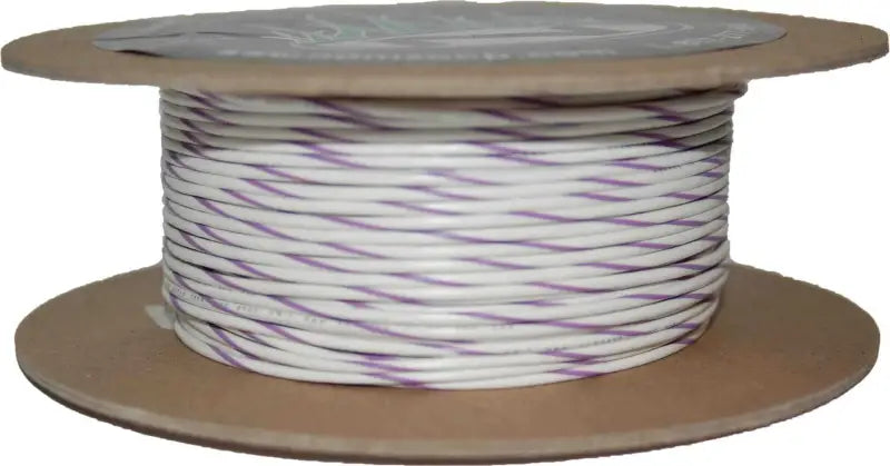 #18 Gauge White/Violet Stripe 100' Spool Of Primary Wire wps-850-08959