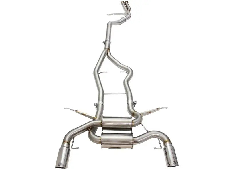 aFe MACHForce XP SS-304 Polish Tip 3.0in-2.5in Dia Cat Back Exhaust 11-13 BMW 335i (E90/E92) 3.0L afe49-36328-p