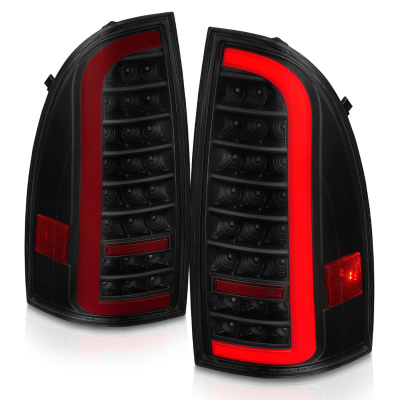 ANZO 05-15 Toyota Tacoma Full LED Tail Lights w/Light Bar Sequential Black Housing Smoke Lens anz311428