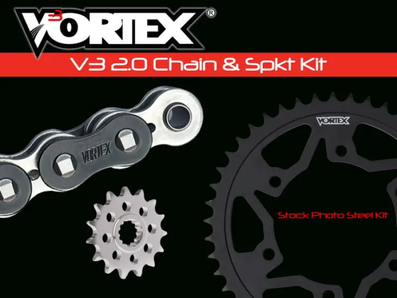 Vortex Racing V3 2.0 Chain and Sprocket Kit 3567-16,435CS-43,525SX3-108- Black vtxck6447