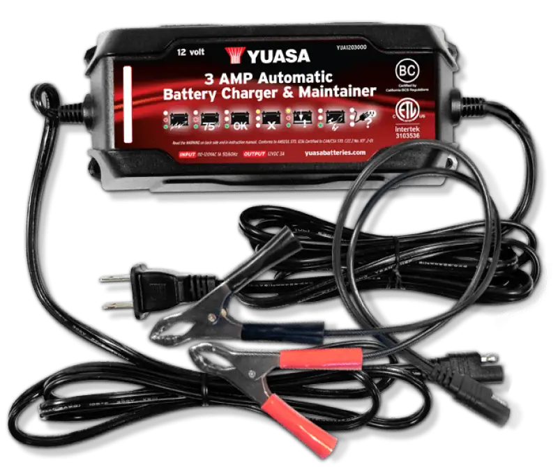 Yuasa 3 Amp Charger & Maintainer (12V) - YUA3AMPCH ysayua3ampch